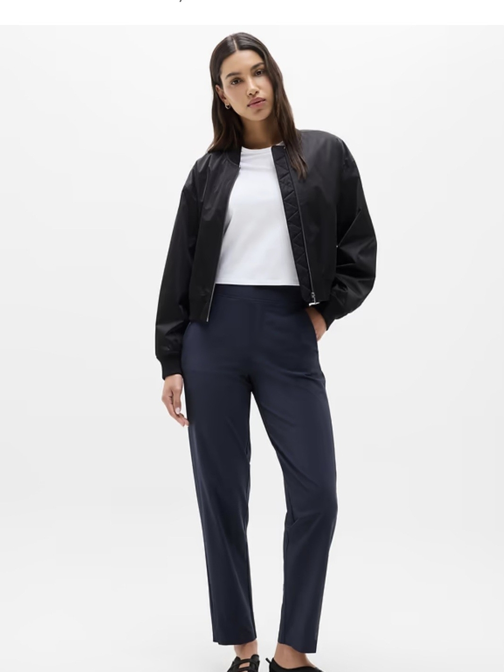 Athleta Brooklyn mid rize ankle pants wrinkle resistance stretch fabric sz 8 New - Picture 1 of 11